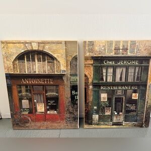 French Bistro Canvas Art Set by Chiu Tak Hack 17 X 13 European Cafe Decor